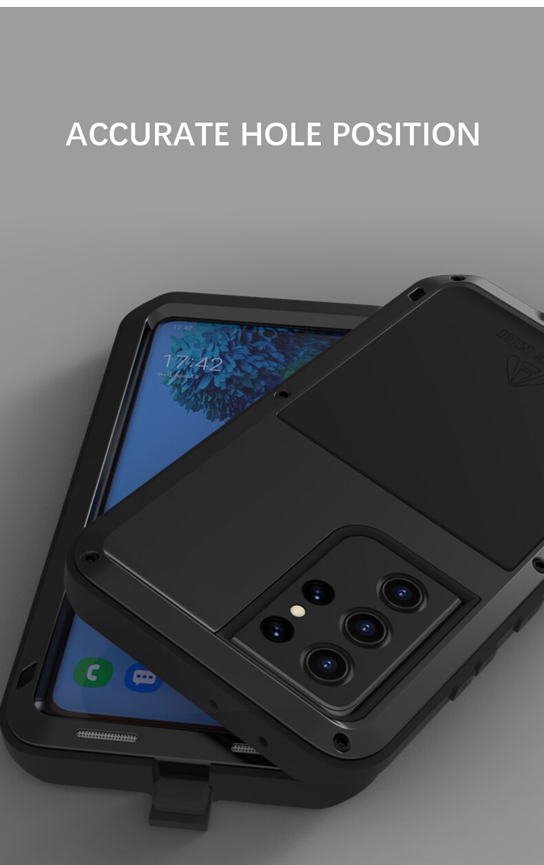 Original Love Mei Powerful Case For Samsung Galaxy S21 Ultra 5G 6.8 inch dust Shockproof Metal Aluminum Case Cover + Package