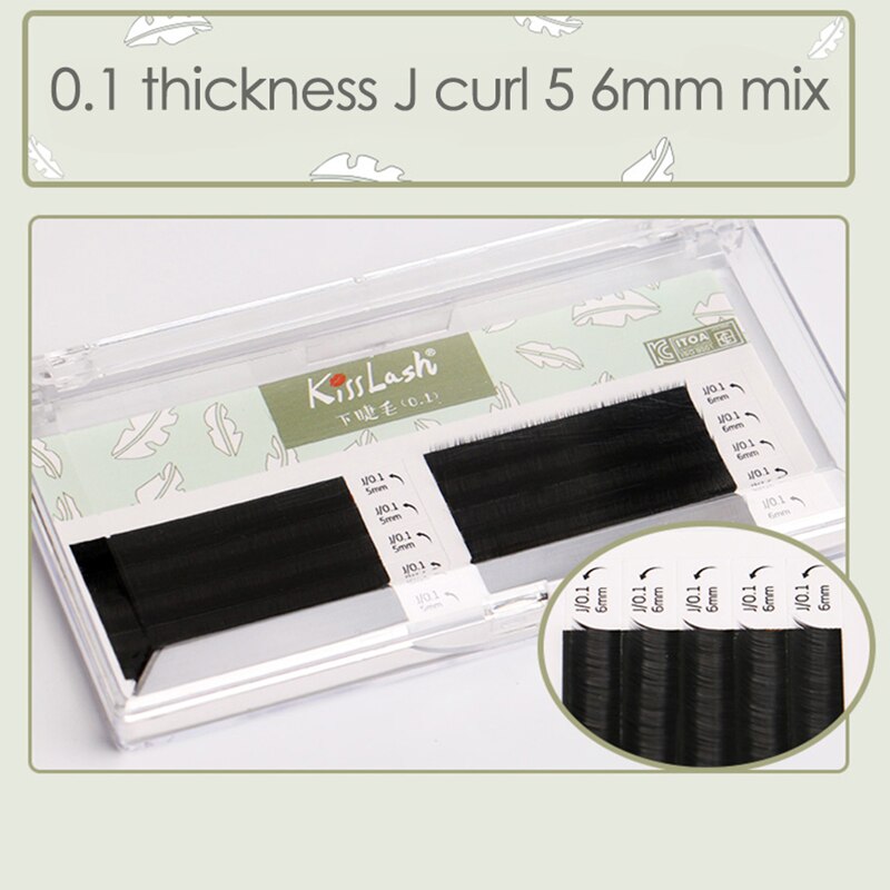0.1 Thickness eyelash Extension J Curl 5mm 6mm Eyebrow Eyelash Extension Lashes Bottom lashes under eye lash