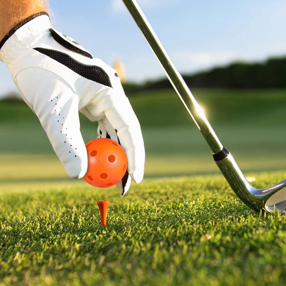 Balles de Golf en plastique, outils pour l'entraînement, aide à la pratique, flutter, flux d'air, sport, intérieur, Golf, gamme de conduite, ensemble de 3/6/12/24 pièces