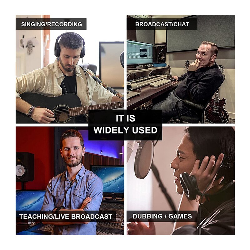 Mikrofon-isolationsschirm mit ausblasschutznetz, faltbarer reflektorplatte aus absorbierendem schaumstoff (für blue yeti usw., (3- fach faltbar)