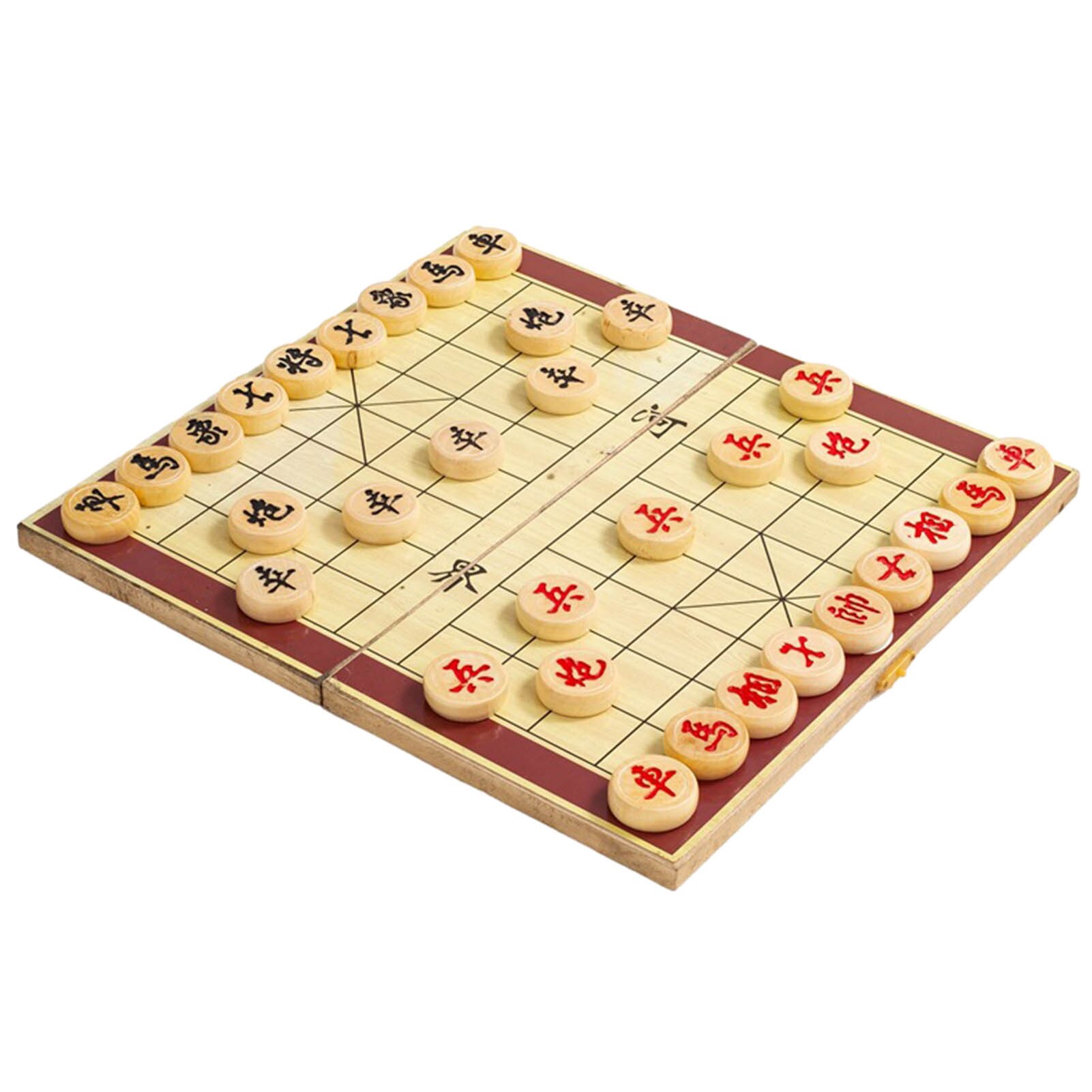 Draagbare 30X10 X2.5cm Folable Houten Traditionele Chinese Schaken Reizen Set Schaken Game Kids Interessante Party Entertainmen