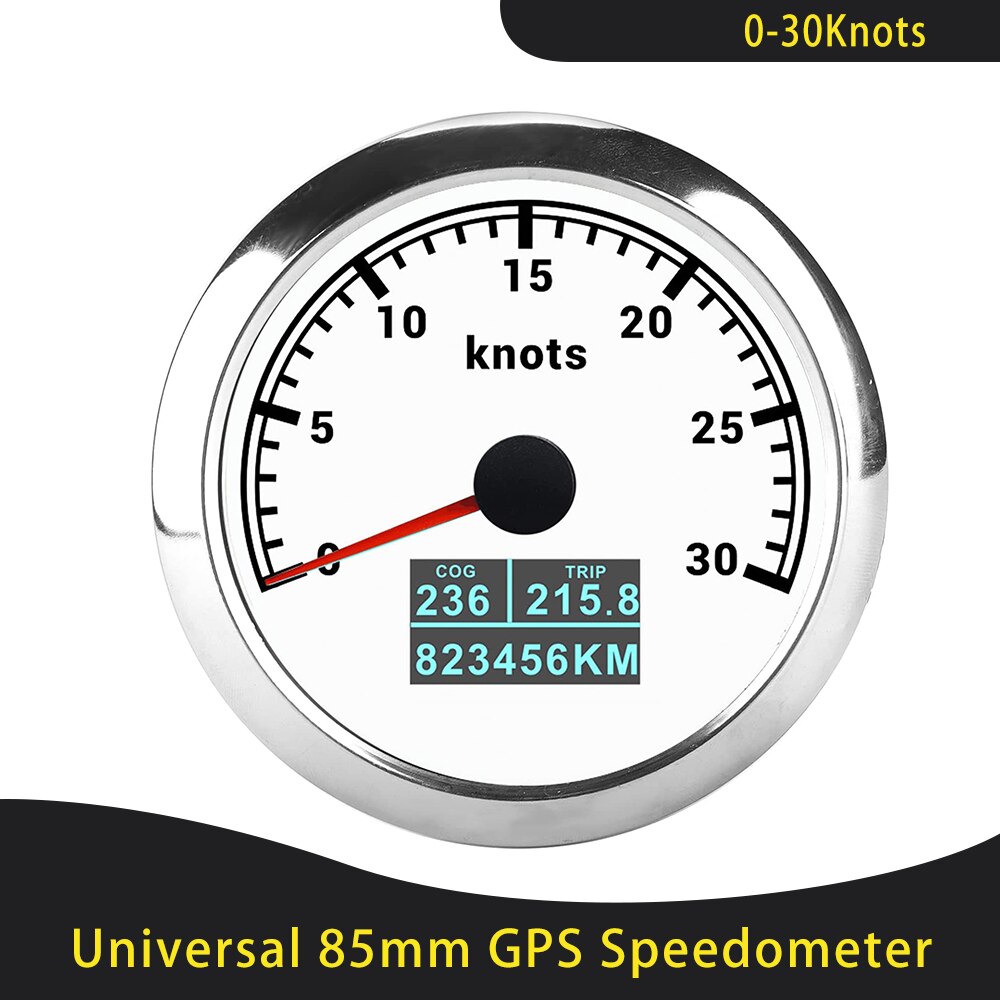Universal 85mm GPS Speedometer 0-30/60Knots 0-60/80/120/160/200 MPH 0-60/120/200 KM/H With 7 Colors Backlight For Car Motorcycle