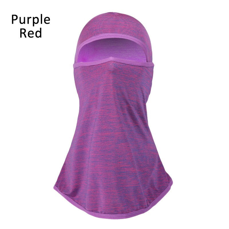 1pc Summer Cool Solid Breathable Balaclava Face Mouth Mask Man Women Unisex Outdoor Cycling Mask Black Mask Mouth Head Cover: Purple-Red