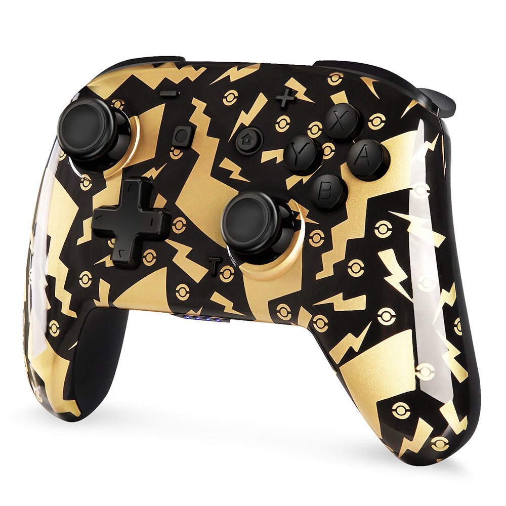 EasySMX-mando inalámbrico YS06 para Nintendo Switch Pro, mando con vibración LED, Bluetooth, color negro y dorado