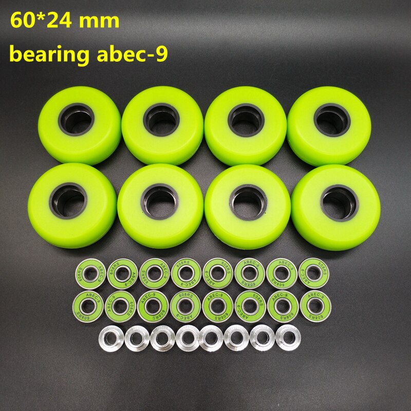 aggressive skate wheel 60*24 mm 90 A 8 pcs / lot green color