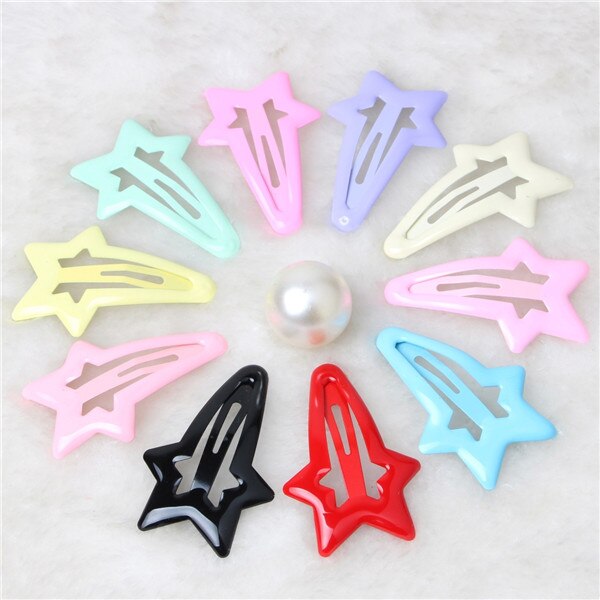 10 Uds. De pinzas para bebé para el pelo de niña y niño, accesorios para el cabello, bonitos pasadores a presión, horquillas de Color, pasador de Metal: star