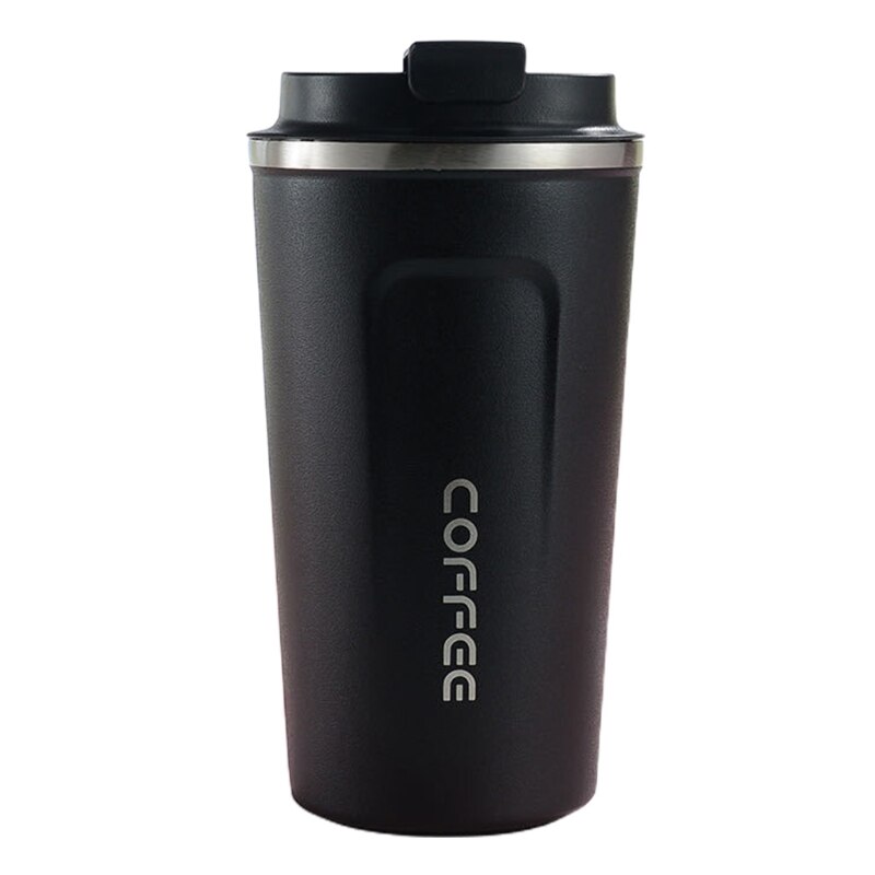 Edelstahl Thermoskanne Tasse dicht Thermo Tasse Reise Thermoskanne Tasse Glas Wasser Flasche Kaffee Tassen Reise Becher Isoliert tasse: Schwarz