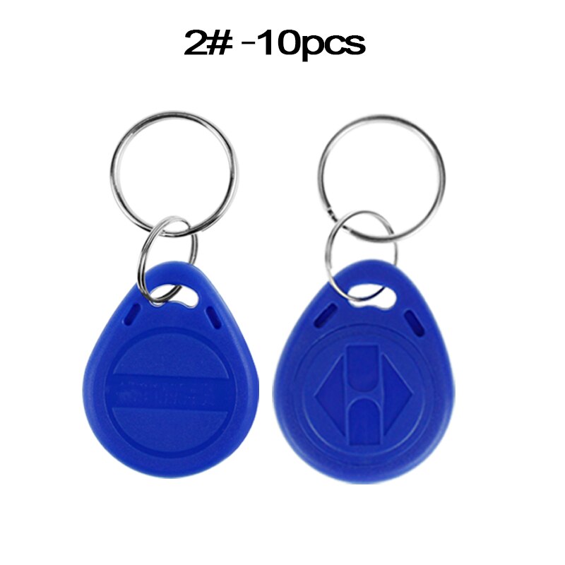 125 KHz RFID Beschrijfbare Keyfobs EM4305/T5577 Lezen en Schrijven Key Card Gekopieerd Toegangscontrole Systeem Metalen Sleutelhangers Kleine blauw Token: N2-10 pieces