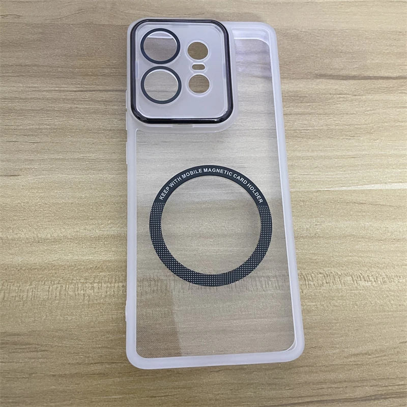 Luxury Transparent Magnetic Protect Case for Moto Edge 50 Fusion Pro 40 NEO G85 G60 G40 G64 G34 G24 G14 G04 5G TPU Soft Cover: PE / WHITE