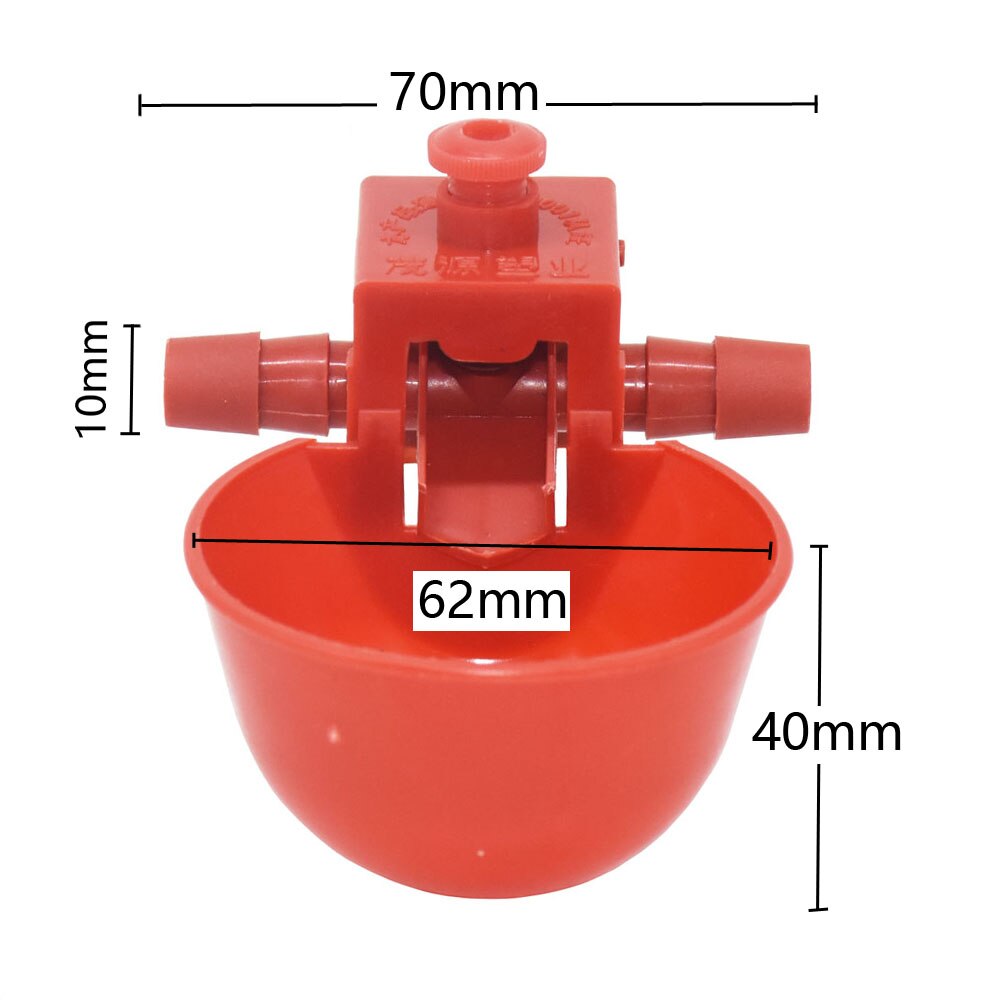 50 Sets 10 MM Red Quail Waterer Animal Feeders Automatic Bird Coop Feed Poultry Chicken Fowl Drinker Water Drinking Cups