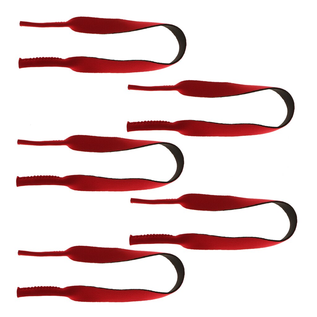 5x neopren sportband solglasögon glasögon hållare glasögon nackband: Röd