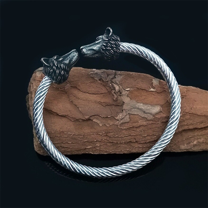 Vargarmband i rostfritt stål smycken tillbehör vikingarmband herrarmband manschett armband kvinnligt armband: Vargarmband 4