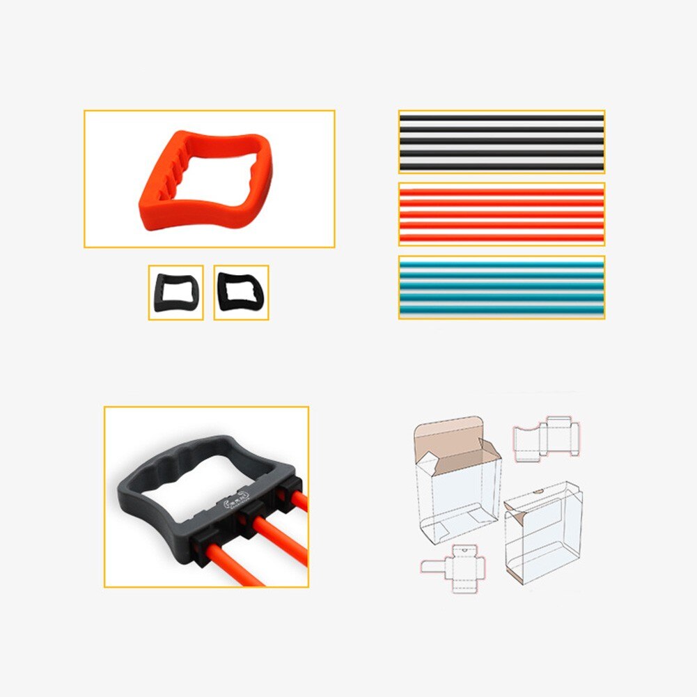 Chest Expander Hand Grip Muscle Strength Training Rubber Five Tube Multifunctional Chest Expander Yoga Equipment Home Gym