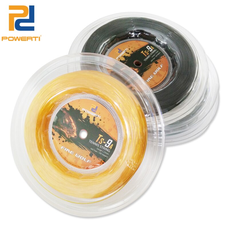 POWERTI 200m Reel Fire Wolf Poly Tennis String 1.25mm Sport Durable Training Round Tennis String TS-9A