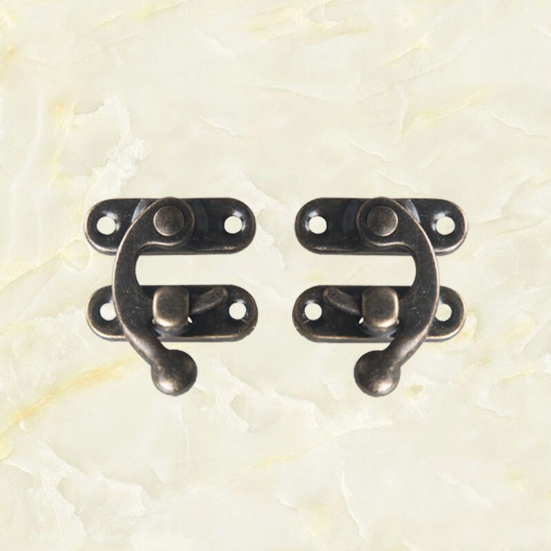 10 Uds. De cerrojo decorativo de Metal antiguo pequeño, gancho de , candado para joyero de madera con tornillos para herrajes de muebles