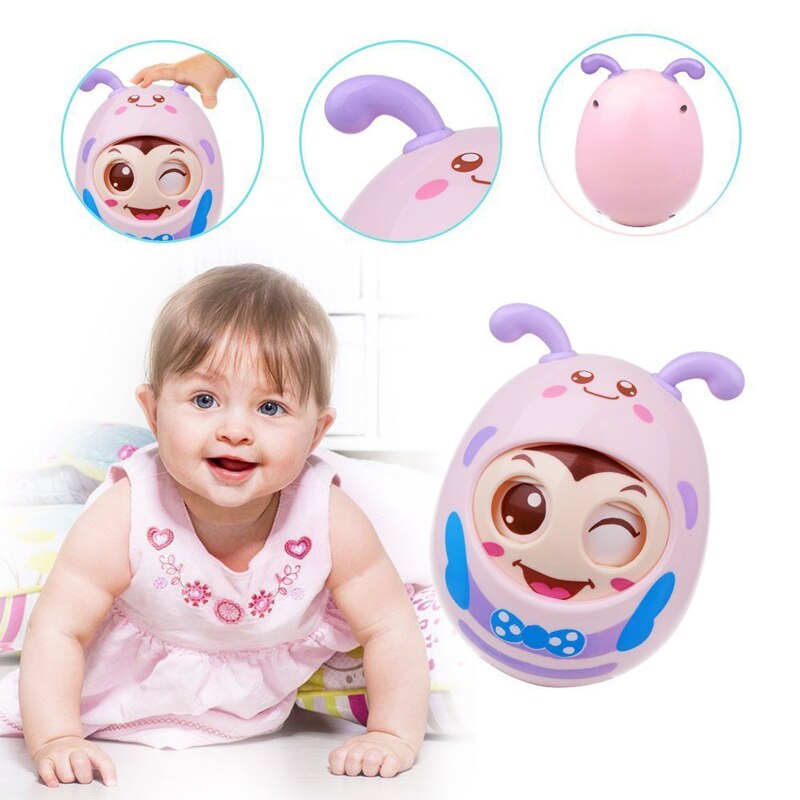 Sonajero móvil bebé timbre de muñecos ojos parpadeantes vaso roly-poly mordedores de silicona juguete divertido para recién nacidos bebé 0-12 meses Juguetes