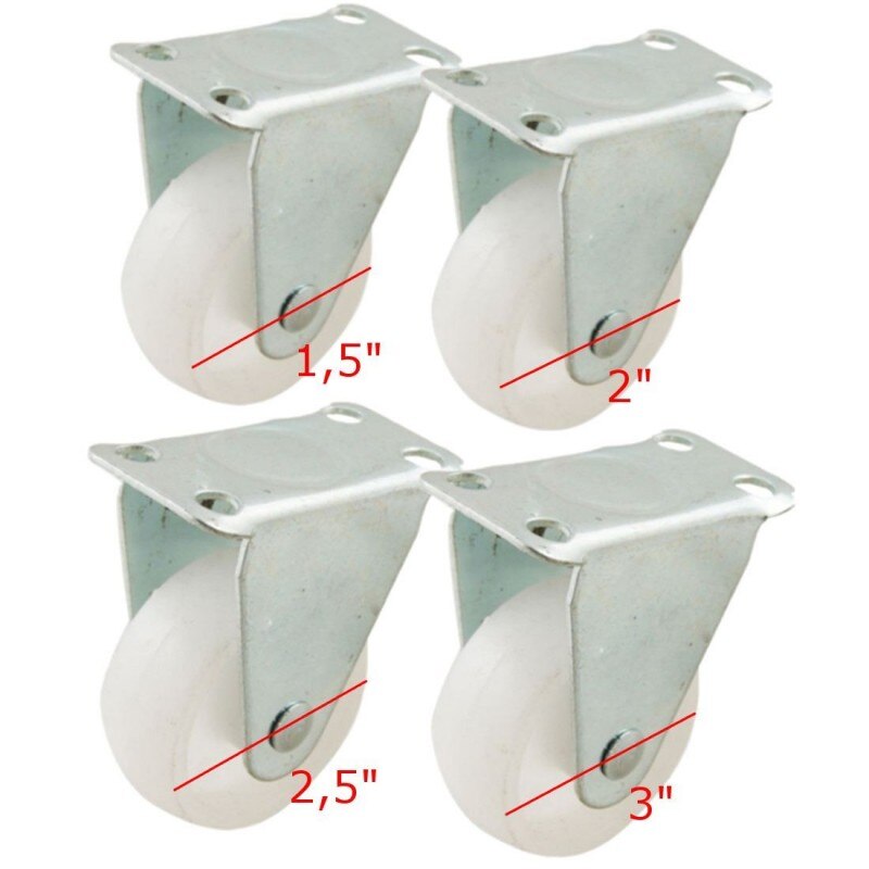 impostato 2 ruote plastica per carrello con staffa fissa ruota rotella misure varie