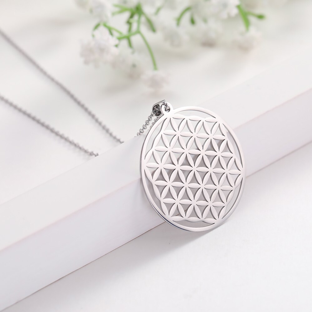 Bloem Van Het Leven Rvs Ketting En 60Cm Ketting
