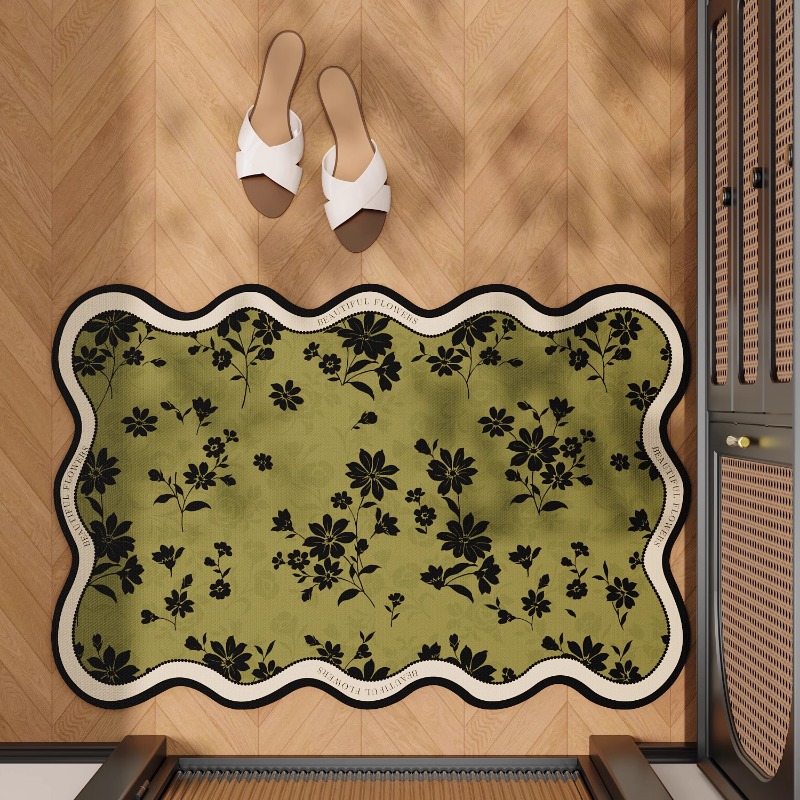 Bathroom floor mat, bathroom doorway, diatomaceous earth absorbent quick drying home floor mat, bathroom non slip carpet: 1 m2 / Light Grey