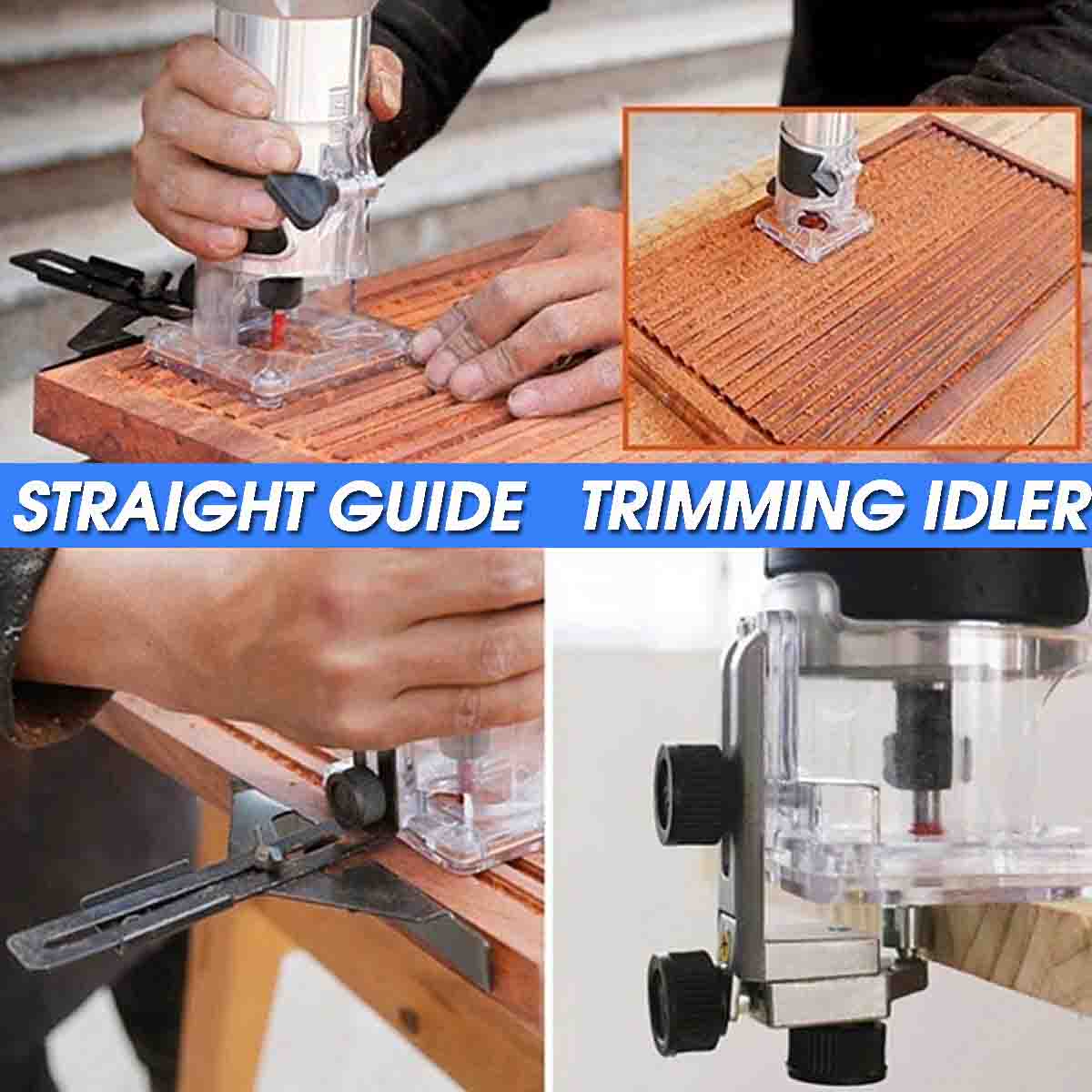 800W 35000RPM Wood Electric Hand Trimmer Woodworking Engraving Slotting Trimming Hand Carving Machine Wood Router Joiners Set