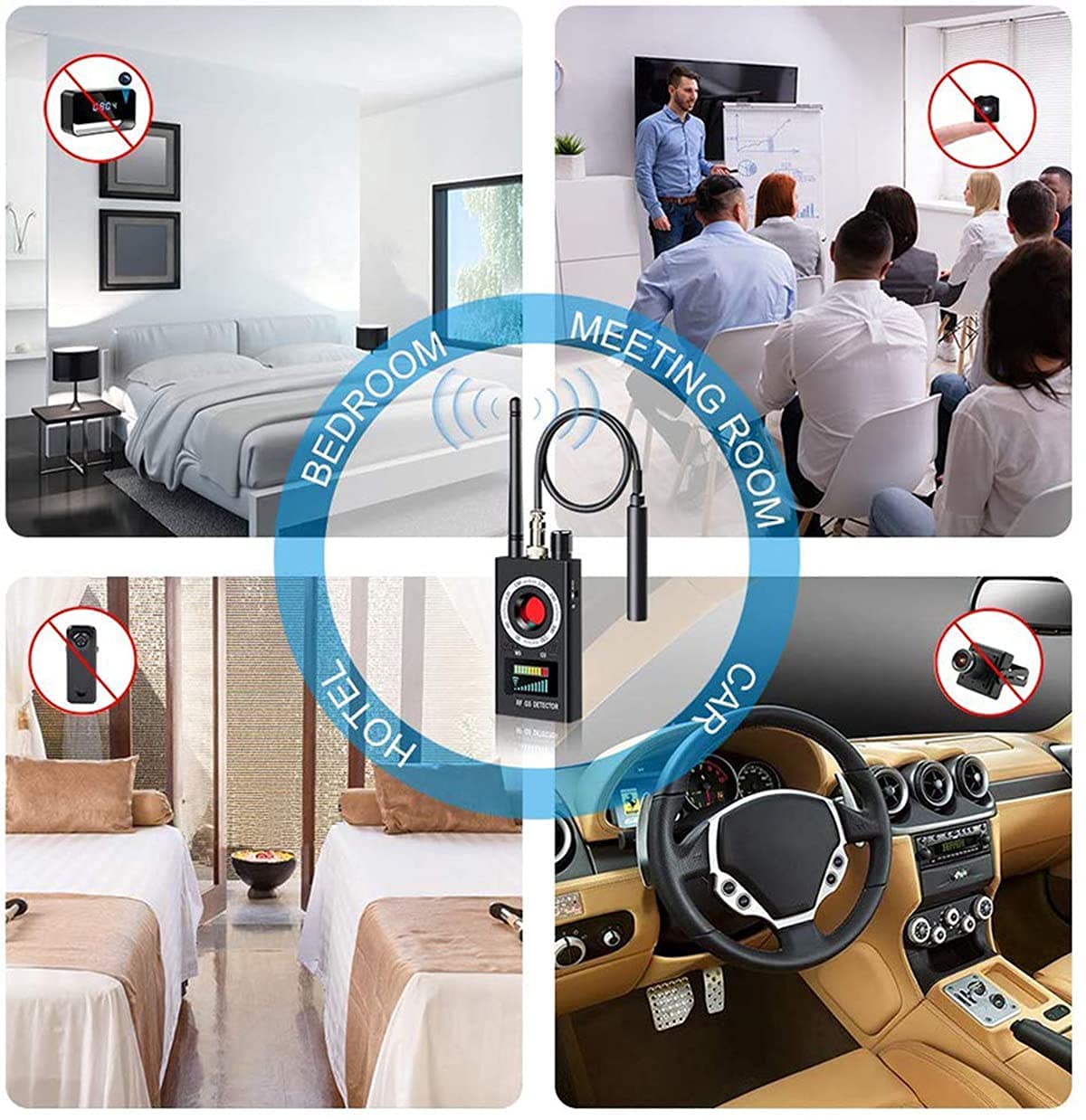 Multifunctional Radio Signal Detector, Anti-Monitoring Wireless Detector, GSM Device, Tracer Finder