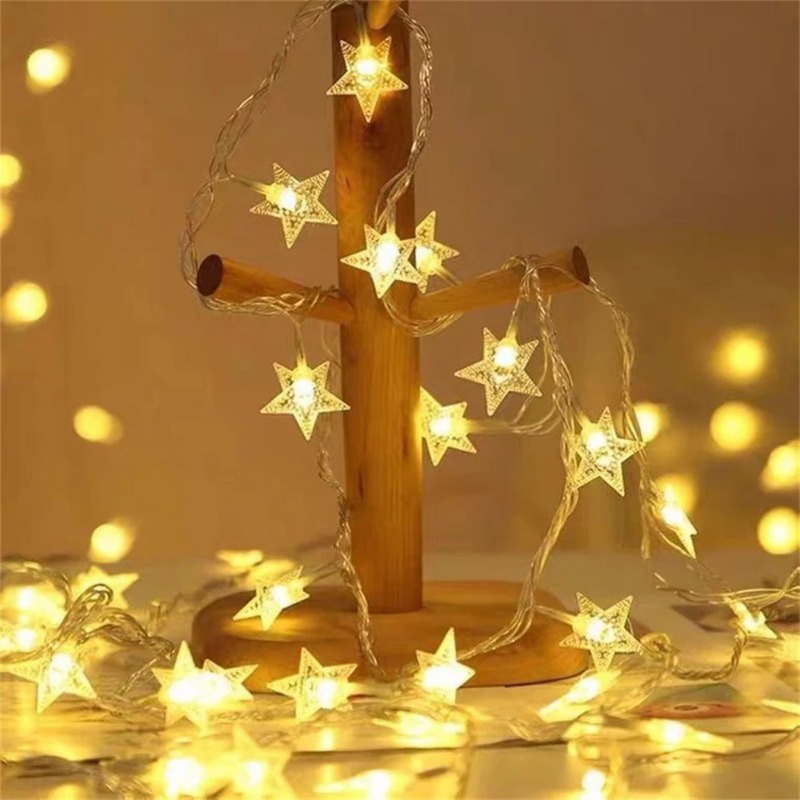 Stern-Lichterkette, USB/batteriebetrieben, LED-Lichterkette, Weihnachtslicht für Party, Hochzeit, Girlande, Weihnachtsbaumdekoration im Freien