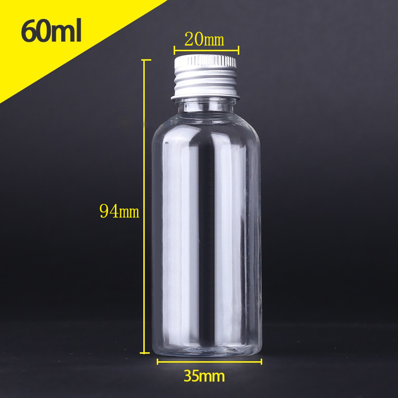 Mini botella de plástico de 5ml-250ML con tapas de rosca de aluminio, viales de muestra portátiles, envases cosméticos de viaje para cremas de loción, 10 Uds.: plum / 5 ml