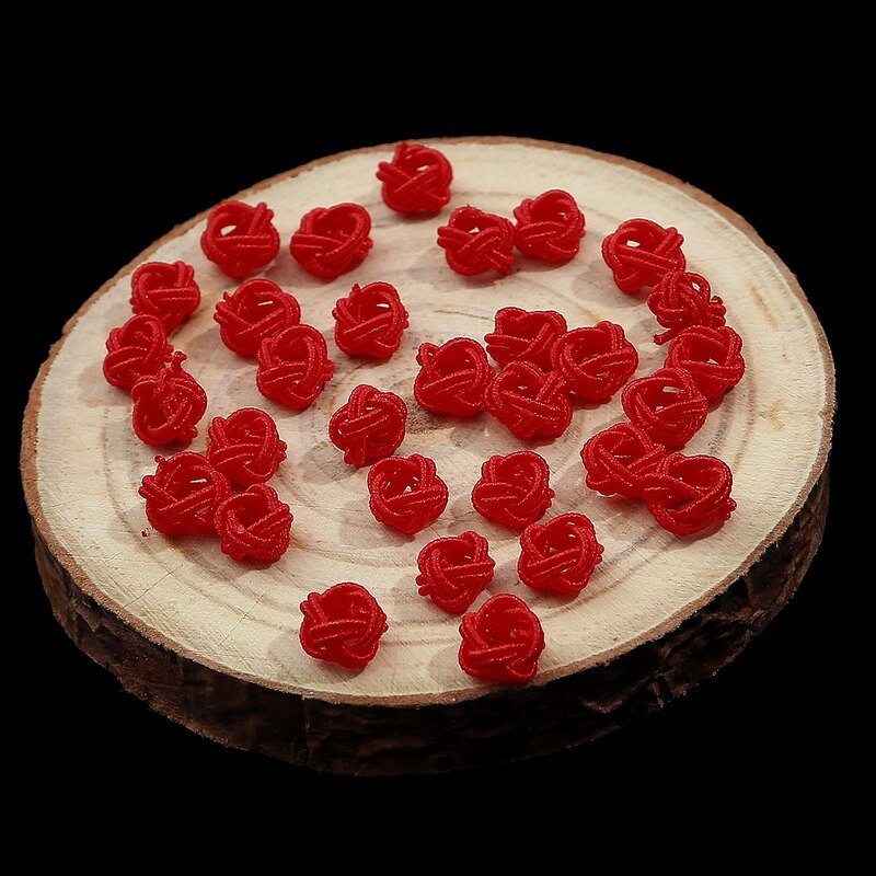 10 Stuks 6Mm Kleurrijke Spacer Knoop Diy Ketting Armband Touw Spacer Gevlochten Spoel Touw Chain Einde Gesp Sieraden Benodigdheden vinden: red
