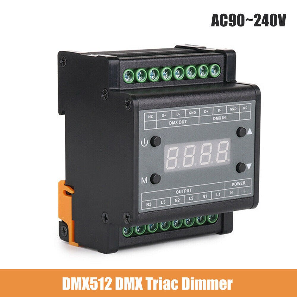 Led dimmer dmx 302 dmx triac dimmer led lysstyrke controller 50hz/60hz 3 kanaler 1a/ kanaler