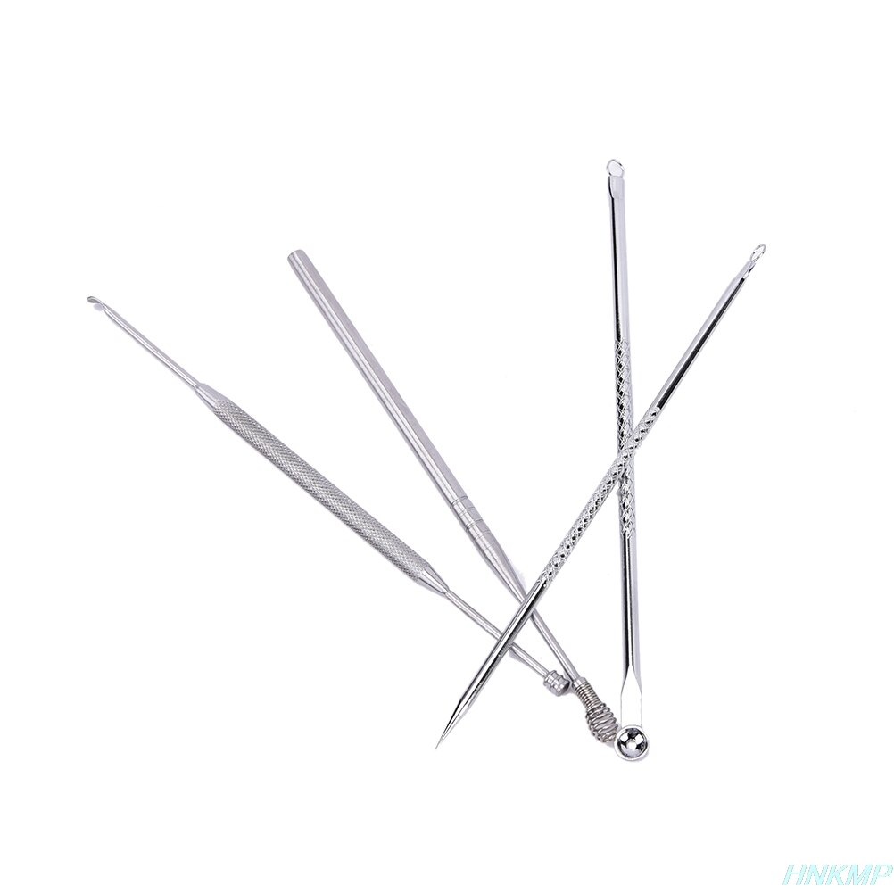 4pcs/set Ear Care Tools Blackhead Pimple Comedone Acne Extractor Remover Tool+Ear Wax Stick Kit Set