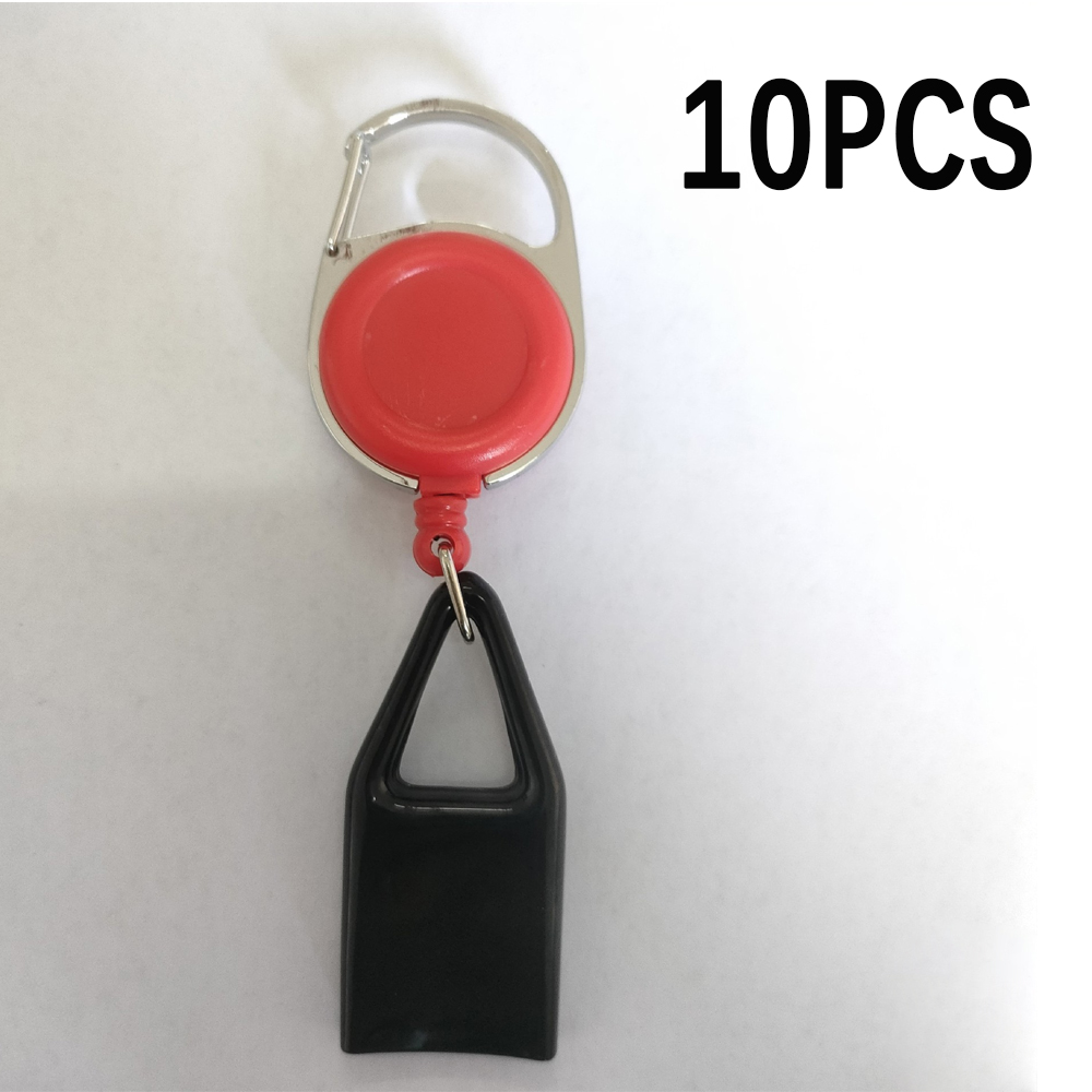 10PS Intrekbare sleutelhanger Aansteker te trekken gesp Sleutelhanger Outdoor Anti-verloren Anti-diefstal Draadkabel Gesp Snelle levering Groothandelaren: Rood