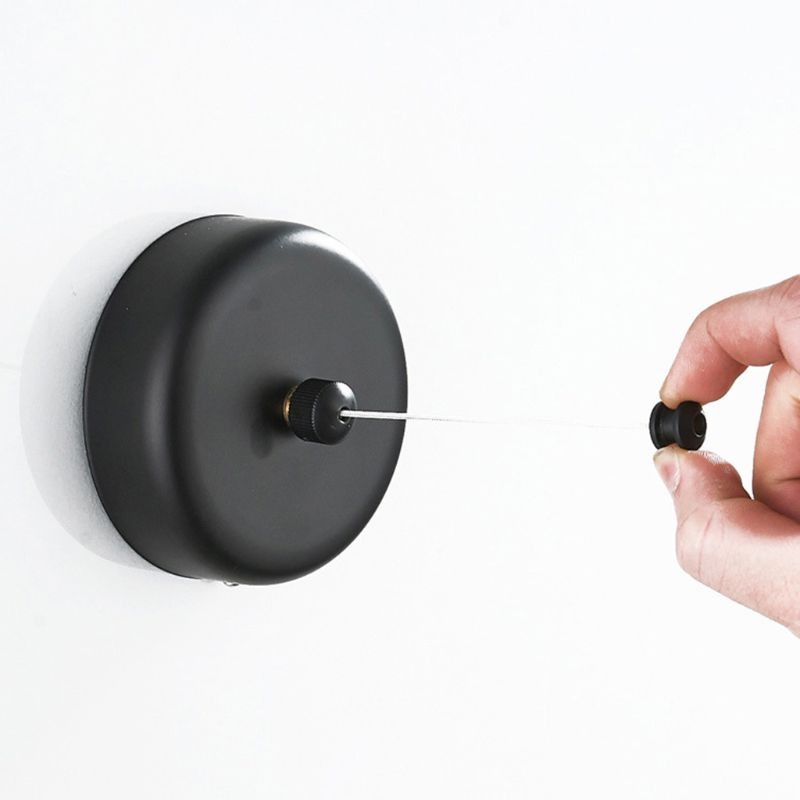 3 m Black White Retractable Clothesline Stainless Steel Clotheslines 11UA