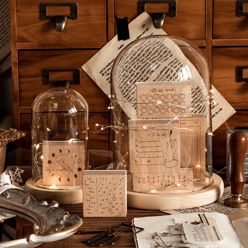 1pc Basis Wooden Stamp Timeline Stationery DIY Scrapbooking Standard Stamp Craft Supplies Calendar Journal Stamps