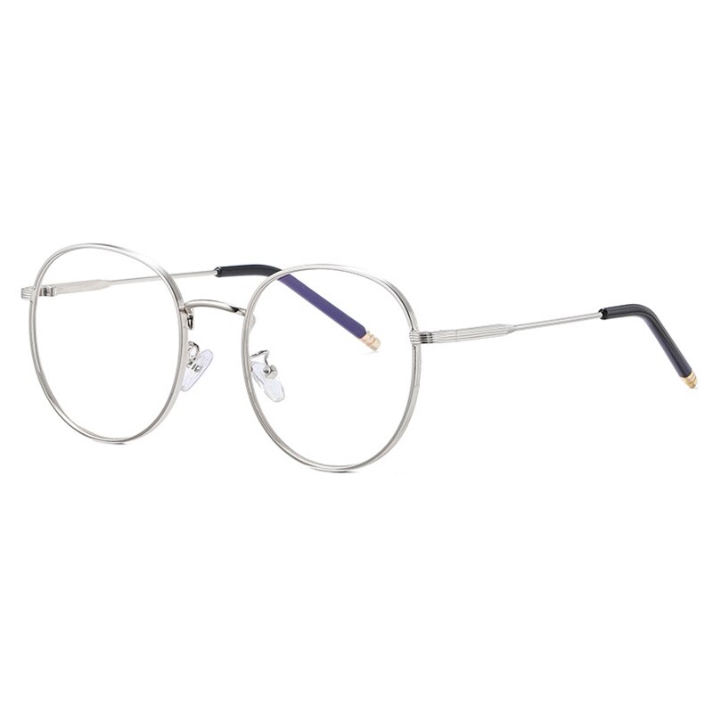 Zilead Retro Anti Blue Light Glasses Frame Metal Round Optical Sepectacles Plain Eyeglasses Eyewear For Men Women Unisex: silver