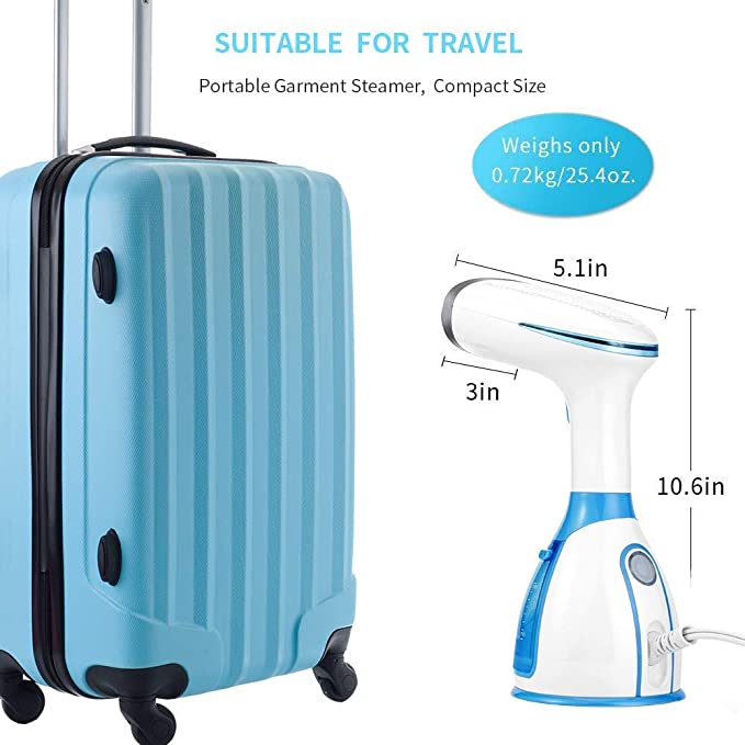 Plancha de vapor portátil potente de 1500W para ropa vaporera de tela portátil de 280ml para viaje vaporera de ropa para el hogar