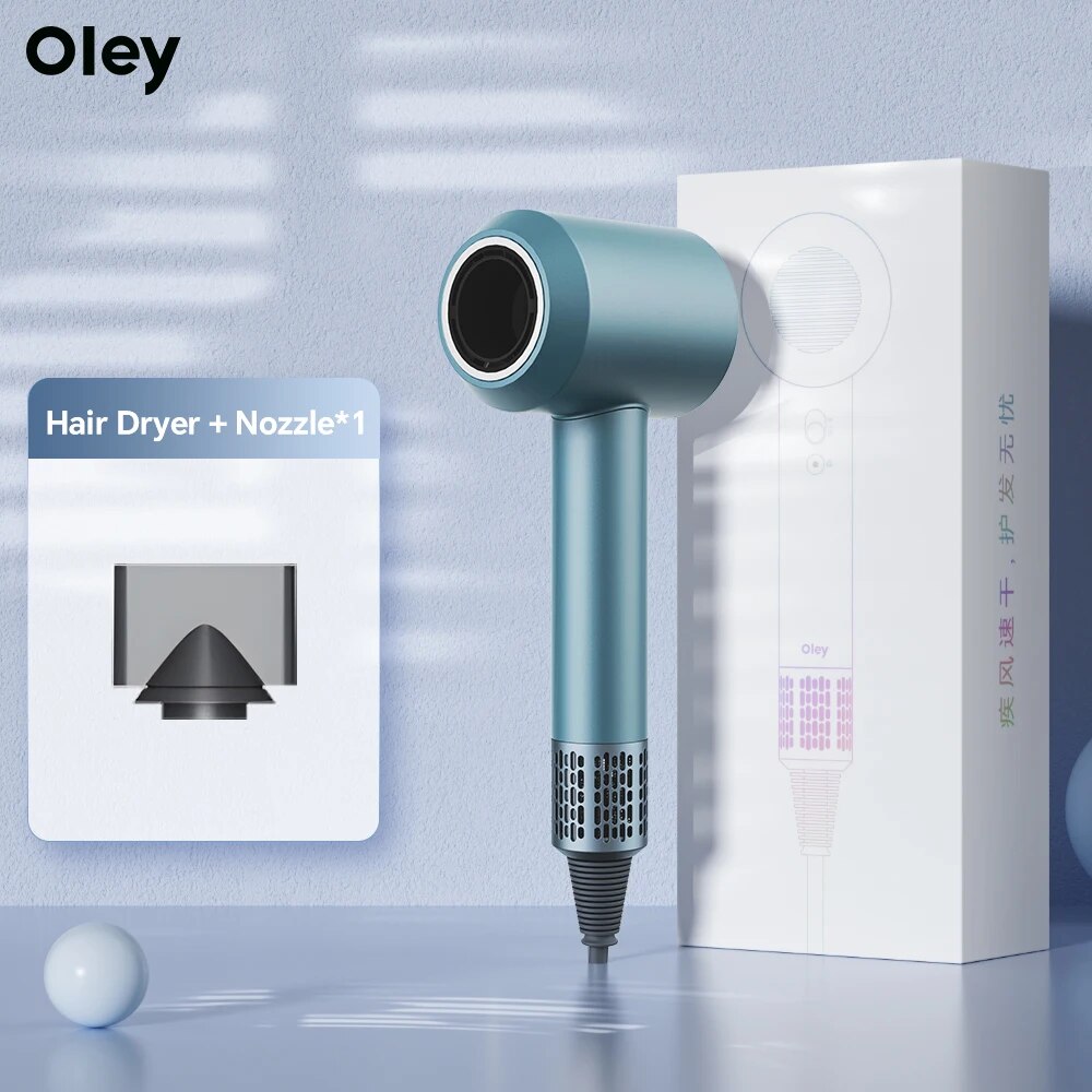 Oley-secador de pelo eléctrico, anión de secado rápido, cuidado del cabello, electrodomésticos de alta velocidad, herramientas de estilismo para el cuidado Personal, multifunción: Gris oscuro / Reino Unido