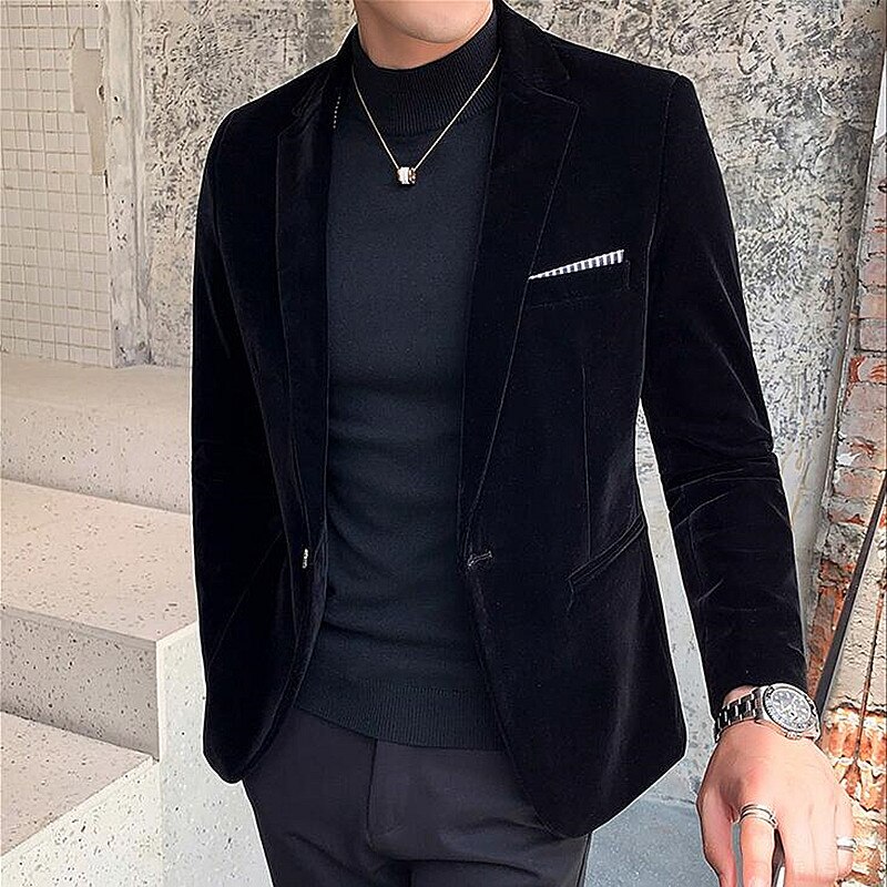 Wine Navy Velvet Men's Jacket dress Men Wedding Suit Male Blazers Slim Fit Suits for Mens Costume Business Formal Party Blazer