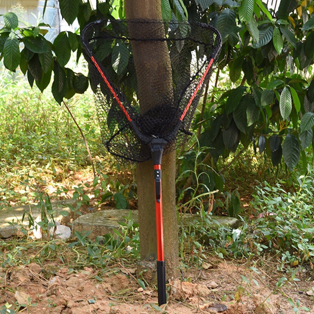 80cm Portable Folding Aluminum Fly Fishing Net Brail E-glass Triangular Frame Carp Fishing Landing Net Fish Trap