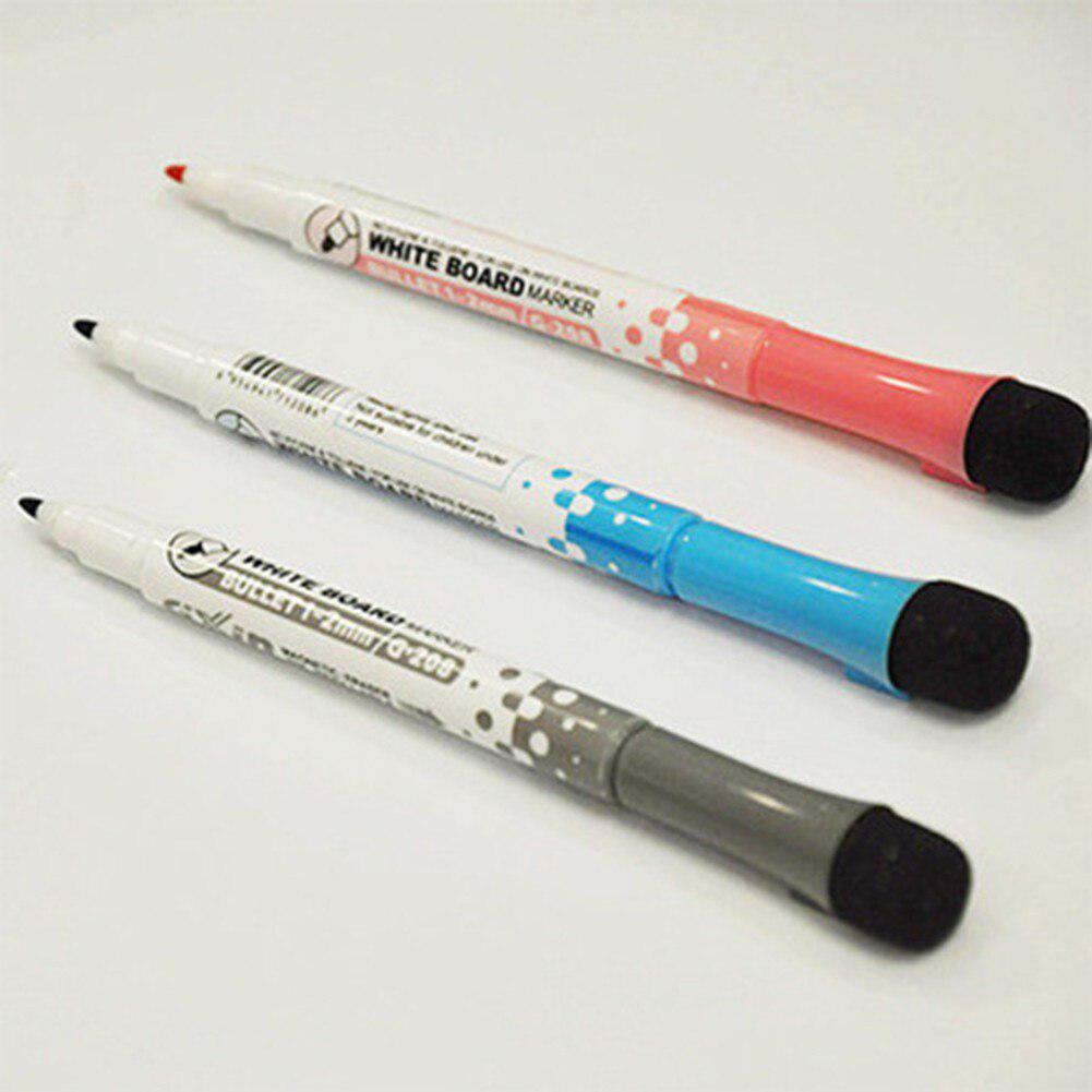 1PC Children Magnetic Easy Wipe Marker Pen Non-Toxic Portable Cute WhiteBoard Pen with Eraser Office School Supplies