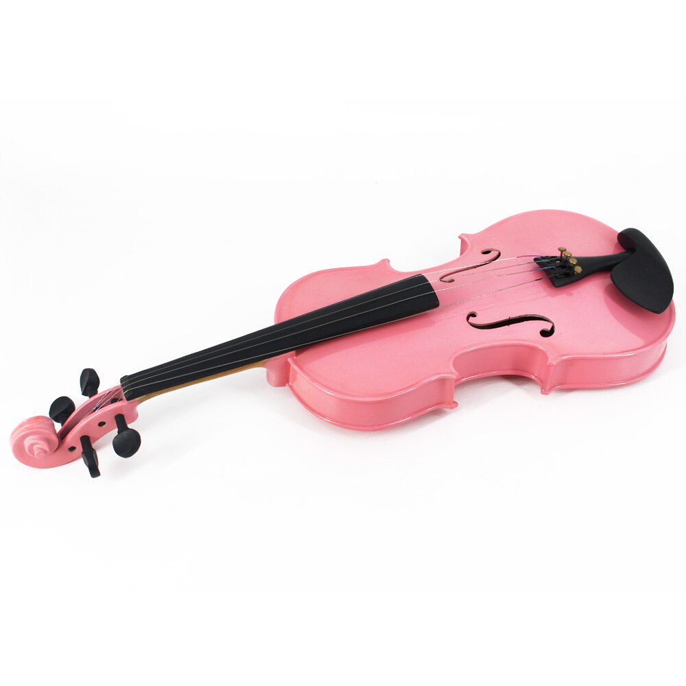 Tonging – violon rose en bois massif, pour débutant et étudiant, ensemble complet d'accessoires, 4/4