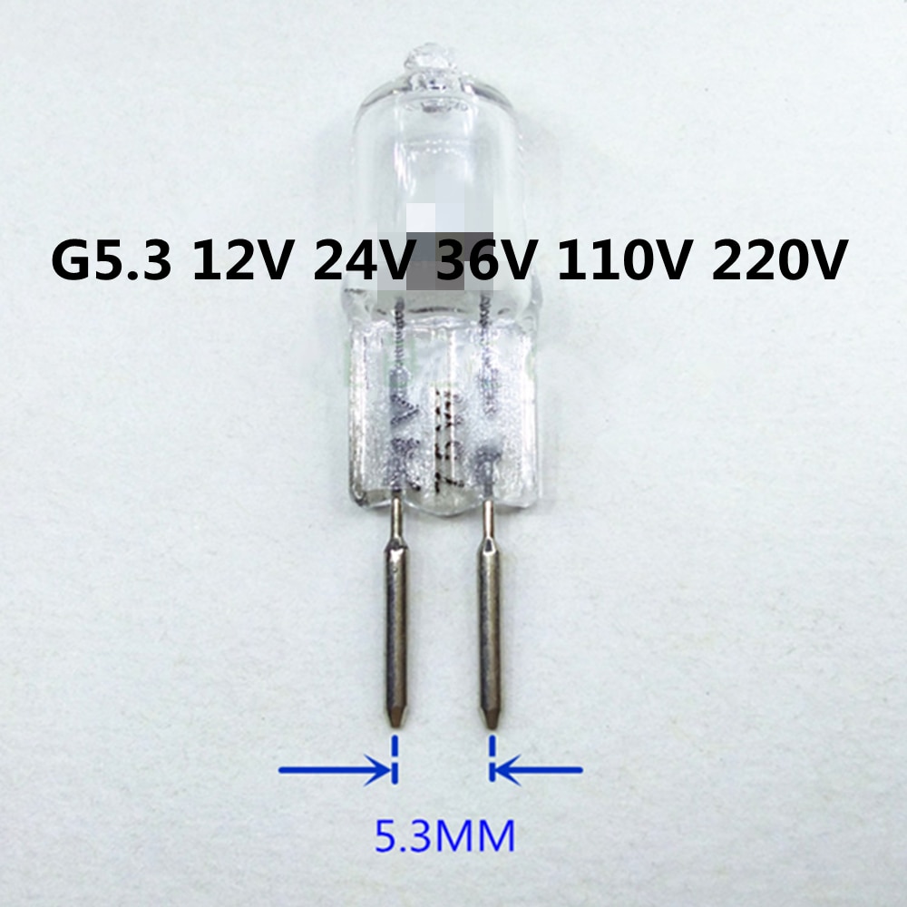 Bombilla G5.3 de 12V, 50W, G5.3, 24V, G5.3, 24V, 250W, G5.3, 36V, 35W, G5.3, 110V, G5.3, 220V, 20W, G5.3, 220V, 50W, 220V, 100 V W