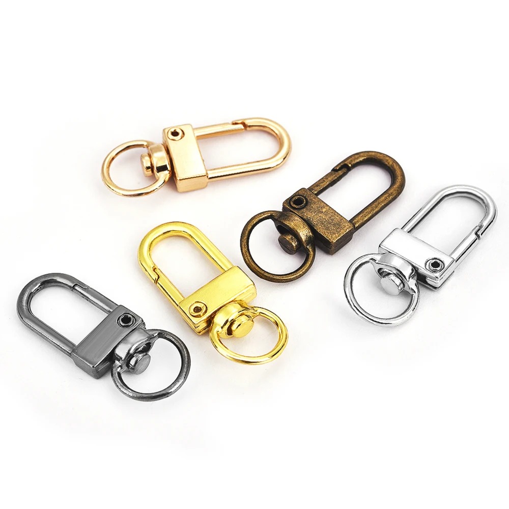 10pcs Carabiner Metal Lobster Clasp Hooks Gold Silver DIY Bag Luggage Accessories DIY Jewelry Finding Making Supplies Keychain