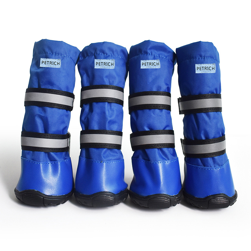 Benepaw Duurzaam Waterdicht Medium Grote Hond Laarzen Winter Comfortabele Verstelbare Reflecterende Antislip Sneeuw Rubberen Zool Schoenen Huisdier: Blauw / L