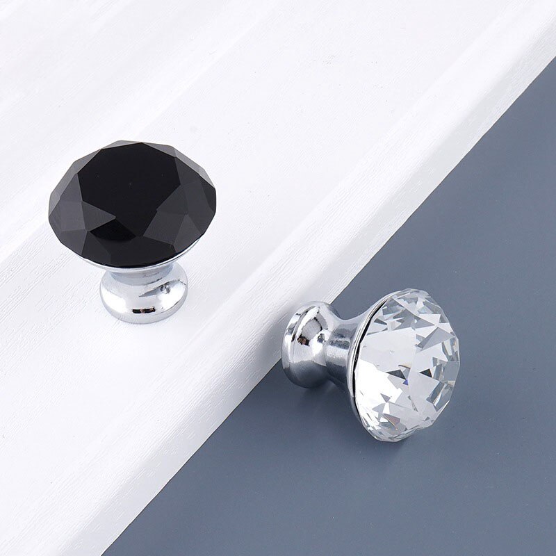 Tiradores de cristal de diamante para muebles, manijas de puerta de armario, cajón, perilla de puerta de armario, Hardware