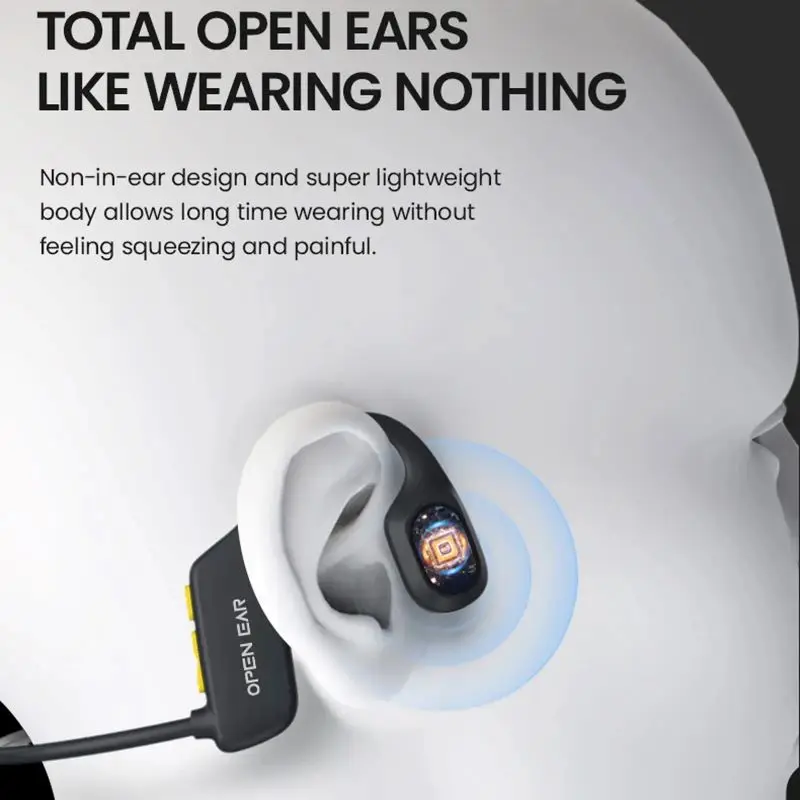 Ip68 helt vattentäta simhörlurar benledningsbaserade bluetooth-huvudband sport trådlös stereo  ip68 vattentäta  mp3 med minneskort