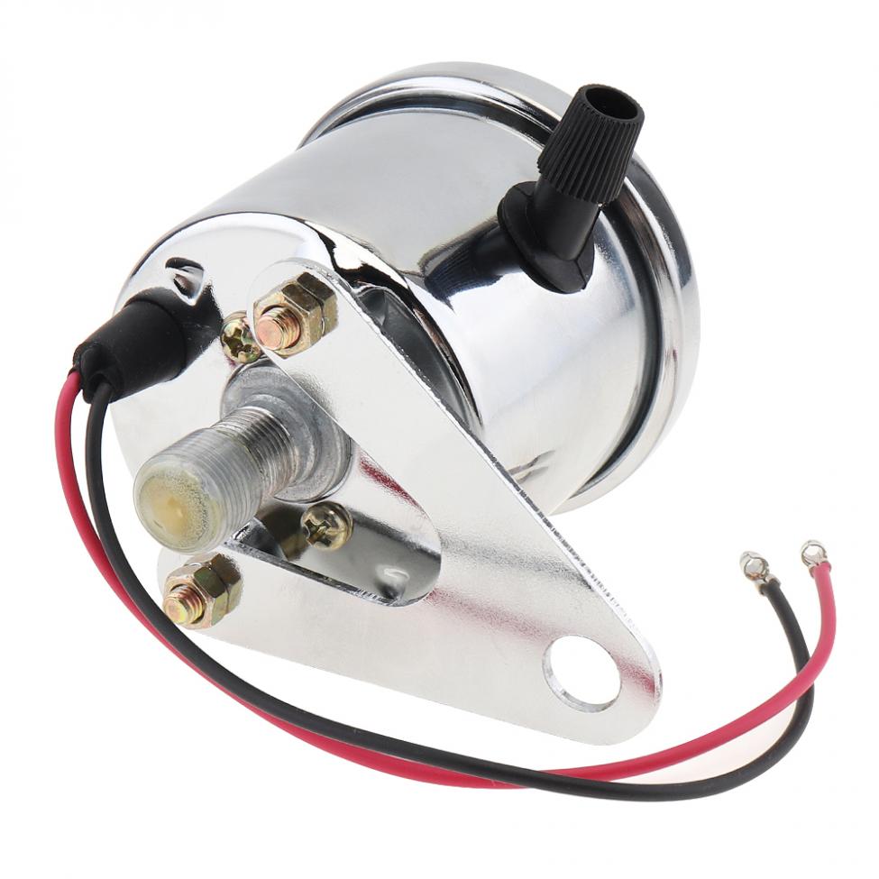 Universal 12V Yellow Night Light Motorcycle Speedometer Metal Case Car Meter and Kilometer Table for Retro Motorcycle