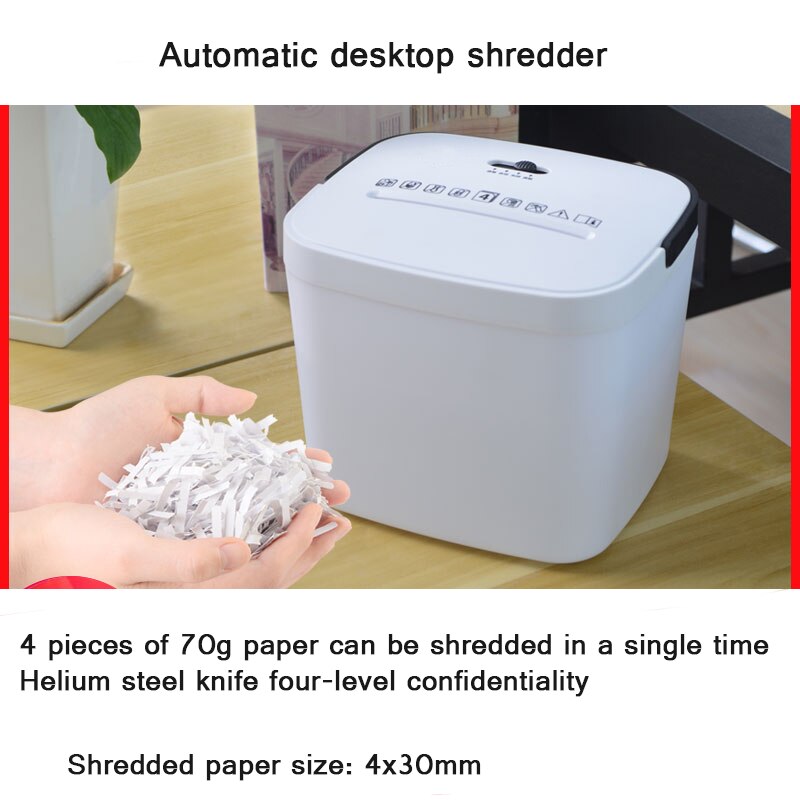 3.5L Mini Portable Document Shredder Deeltje Stille En Vertrouwelijke Gegevens Papier Elektrische Automatische Desktop Shredder