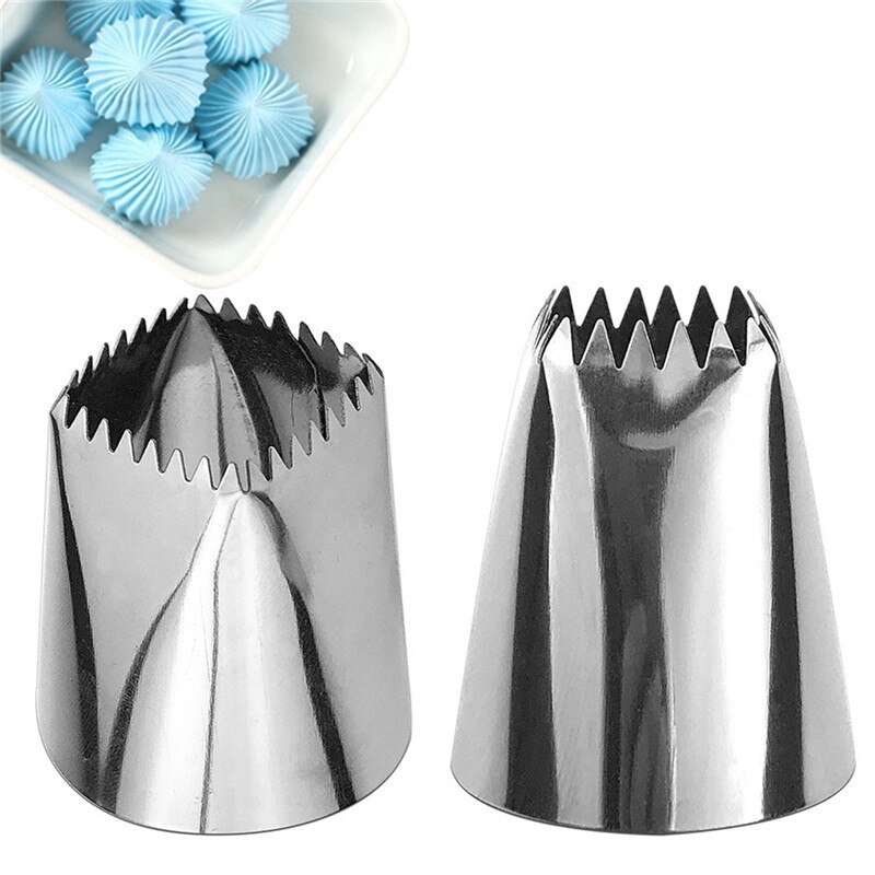 2 Stks/set Grote Maat Plein Icing Piping Nozzles Cake Decorating Pastry Tip Fondant Cake Decorating Mold Gereedschap 2 Maten