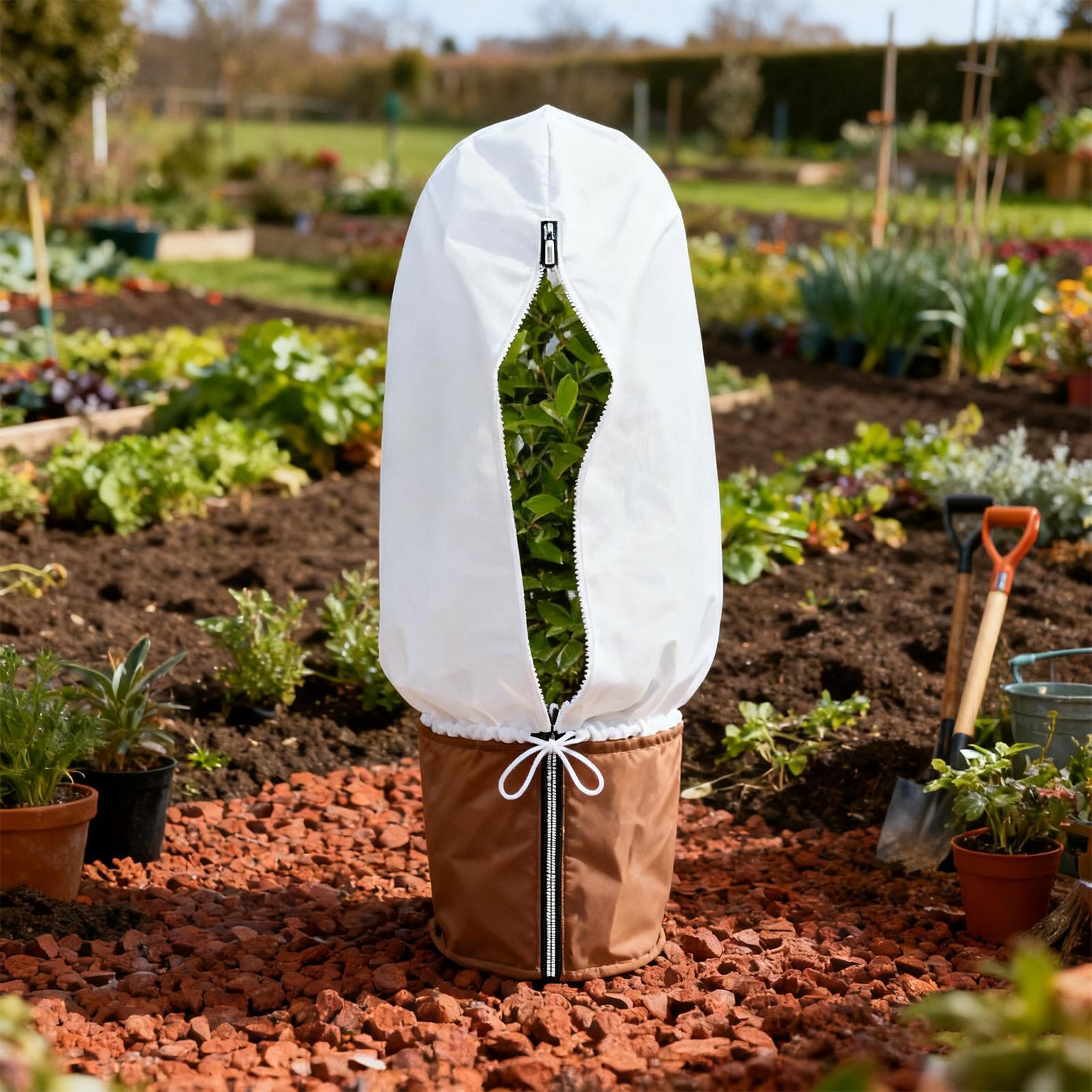 Winterplantbeschermingstas met ritssluiting Koude warme hoes Trekkoord tegen koude planten Antivrieszak Vegetatie Antivrieszak