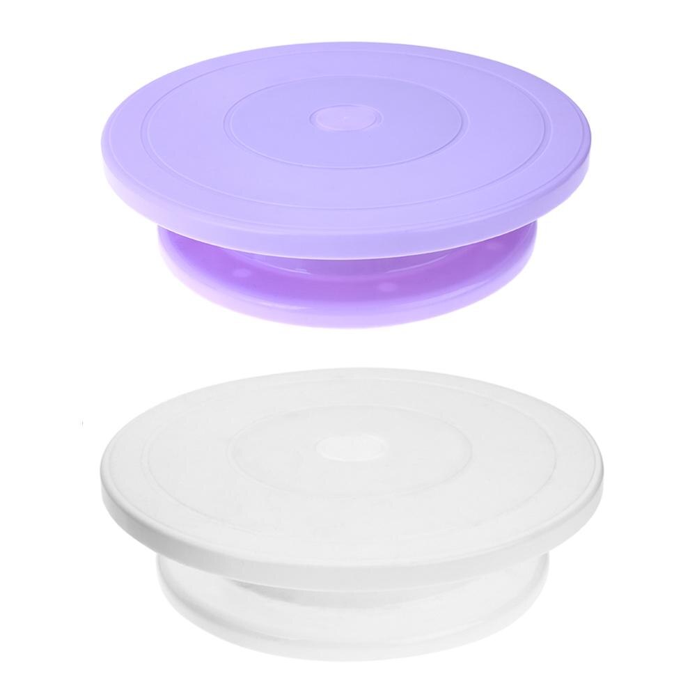 Kage drejeskive bagning plastik form gør-det-selv kage roterende rund tallerken kage dekoration værktøj roterende bord wienerbrød forsyninger kage stand